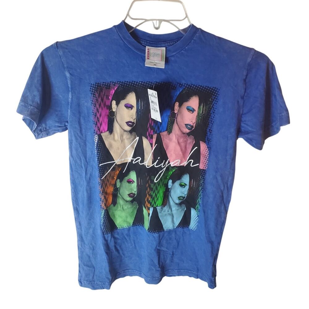 Cross Colours Aaliyah Blue Graphic Tee, NWT, XS